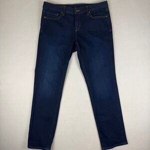 Gap 1969 Real Straight Jeans Womens 32 Regular Dark Wash Indigo Denim